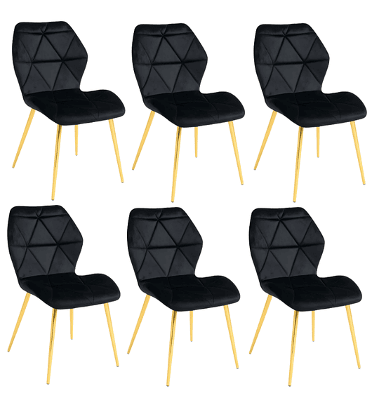 Pack 6 Sillas Mariposa Rubik Velvet Gold