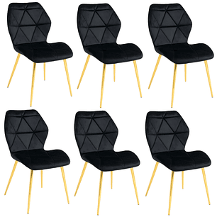 Pack 6 Sillas Mariposa Rubik Velvet Gold