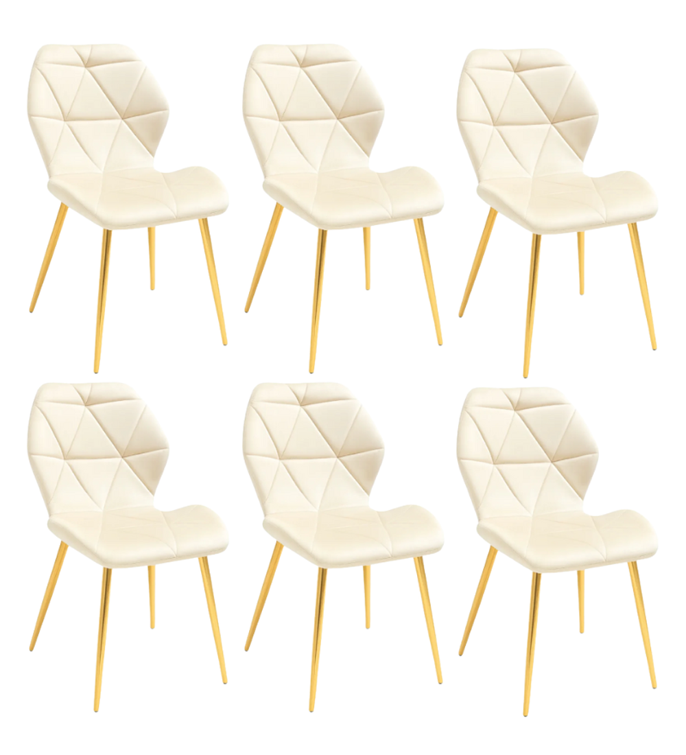 Pack 6 Sillas Mariposa Rubik Velvet Gold