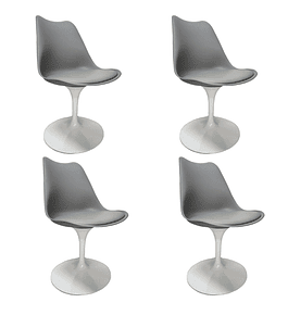 Pack 4 Sillas Tulip Boreal Giratorias