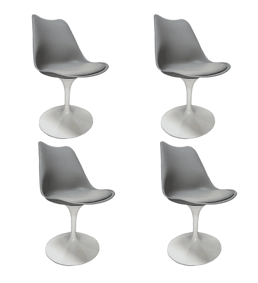 Pack 4 Sillas Tulip Boreal Giratorias