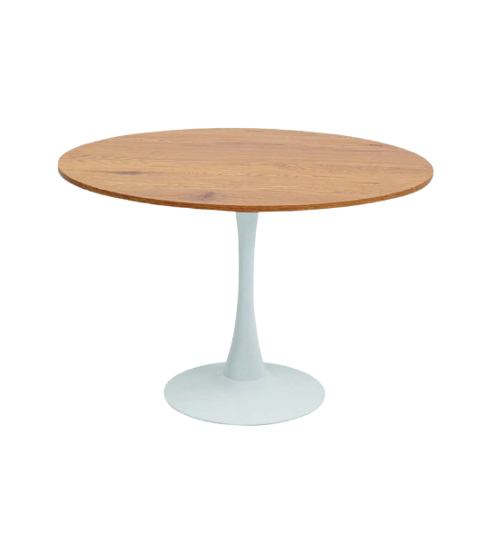 Mesa Tulip madera 120 cm l Base Blanca