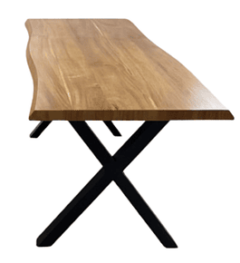 Mesa Rustik X Rectangular 180x90 cm Madera Base Negra - Para 8 personas