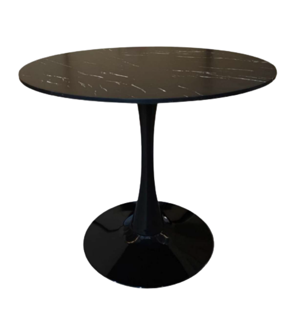 Mesa Tulip Cuarzo Negra 100 cm
