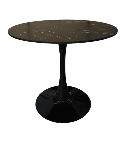 Mesa Tulip Cuarzo Negra 100 cm