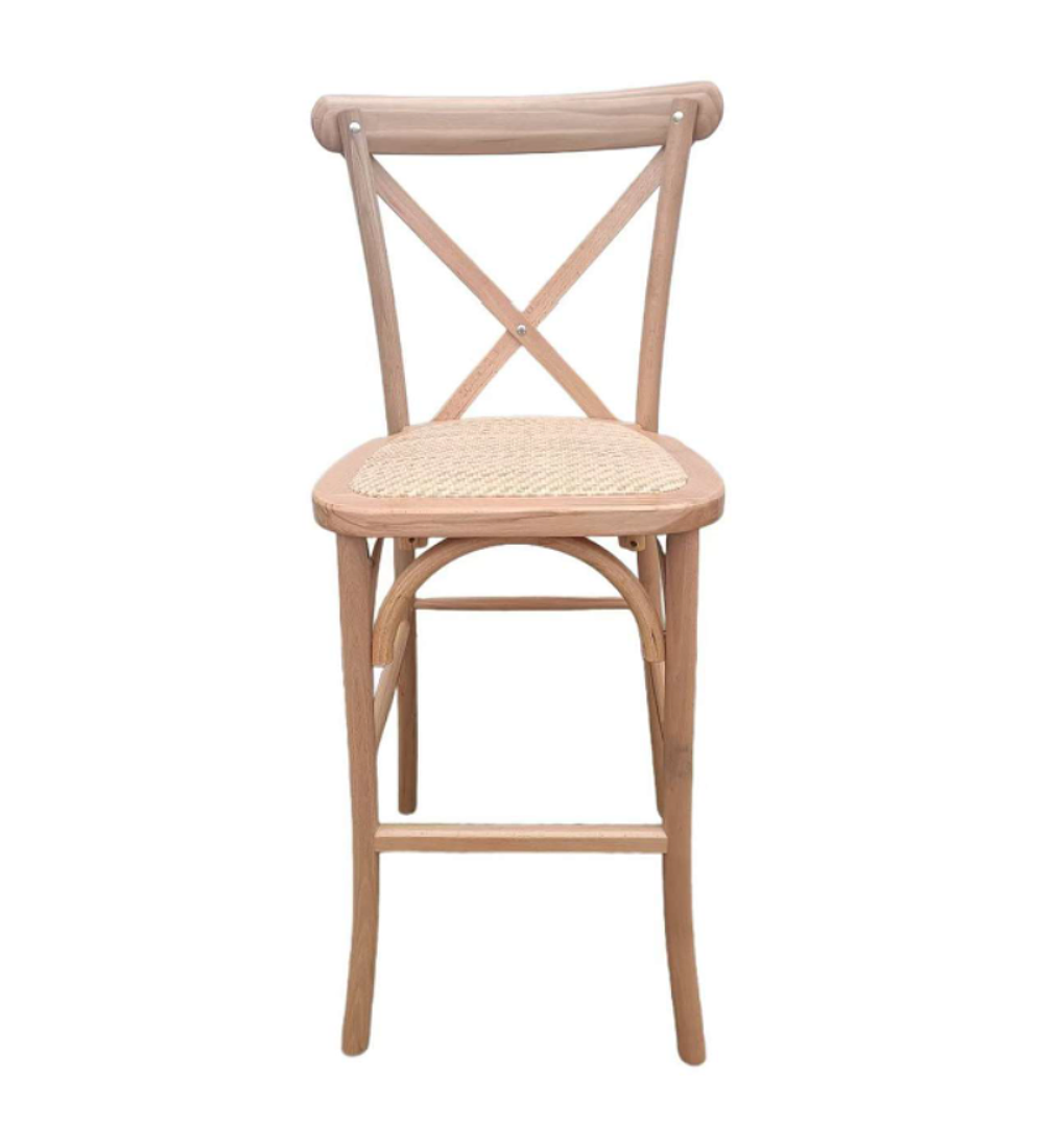 Taburete Piso Bar Crossback Danubio Madera Natural 66 cm