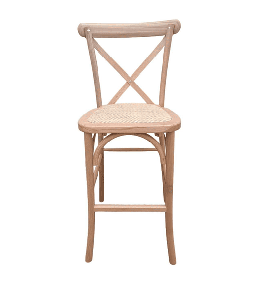 Taburete Piso Bar Crossback Danubio Madera Natural 66 cm