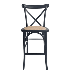 Taburete Piso Bar Crossback Danubio Madera Negro 66 cm