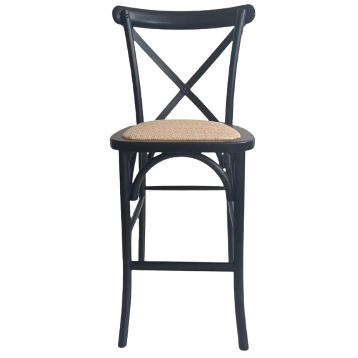 Taburete Piso Bar Crossback Danubio Madera Negro 66 cm 1