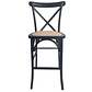 Taburete Piso Bar Crossback Danubio Madera Negro 66 cm - Miniatura 1