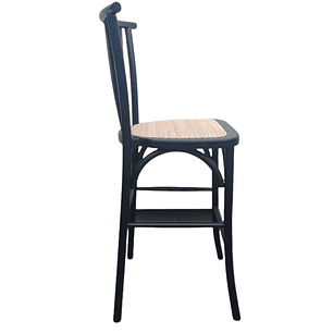 Taburete Piso Bar Crossback Danubio Madera Negro 66 cm