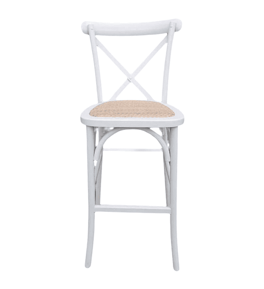 Taburete Piso Bar Crossback Danubio Madera Blanco 66 cm