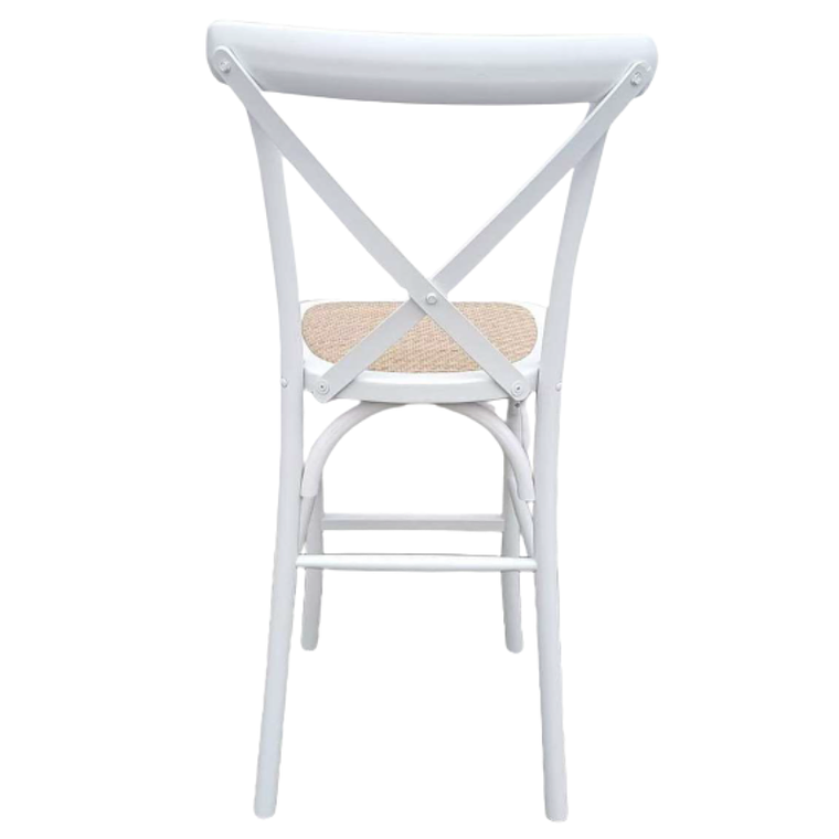 Taburete Piso Bar Crossback Danubio Madera Blanco 66 cm 2