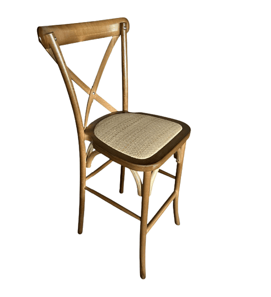 Taburete Piso Bar Crossback Danubio Madera Walnut 66 cm