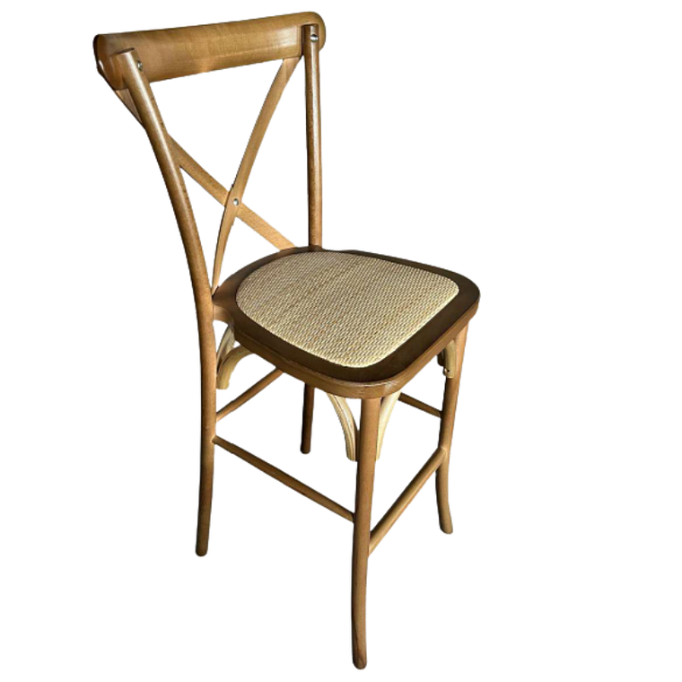 Taburete Piso Bar Crossback Danubio Madera Walnut 66 cm 1