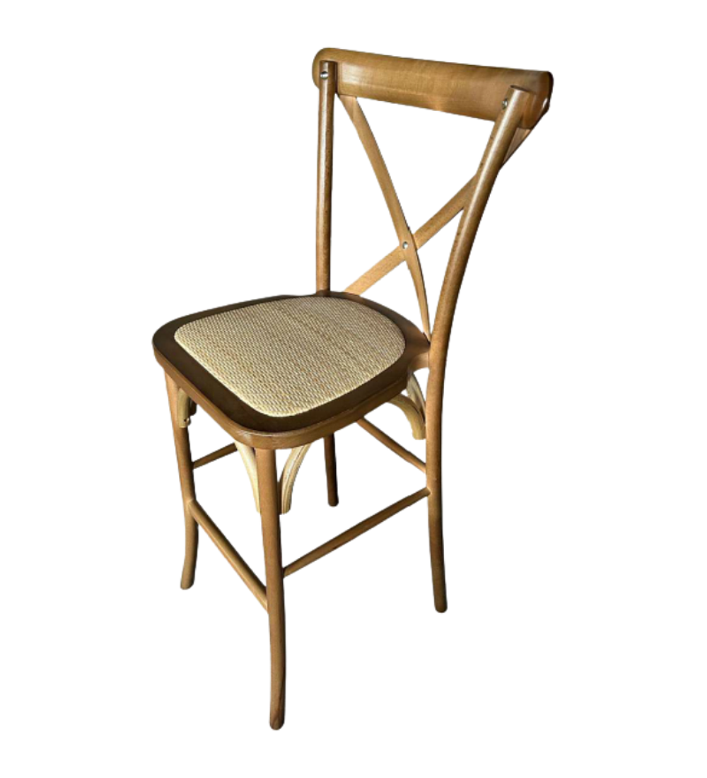 Taburete Piso Bar Crossback Danubio Madera Walnut 66 cm