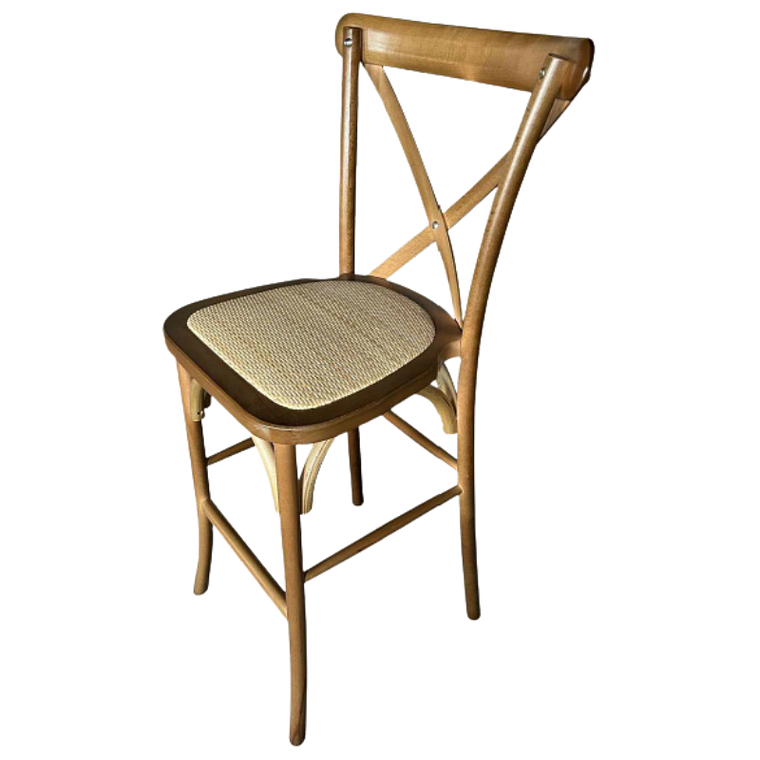 Taburete Piso Bar Crossback Danubio Madera Walnut 66 cm 2