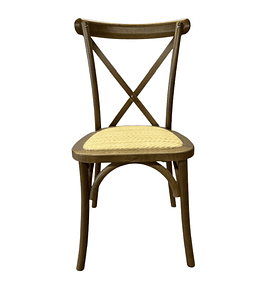 Silla Crossback Danubio madera rattan walnut