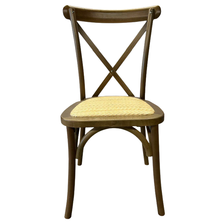 Silla Crossback Danubio madera rattan walnut 1