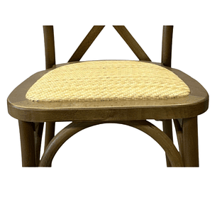 Silla Crossback Danubio madera rattan walnut
