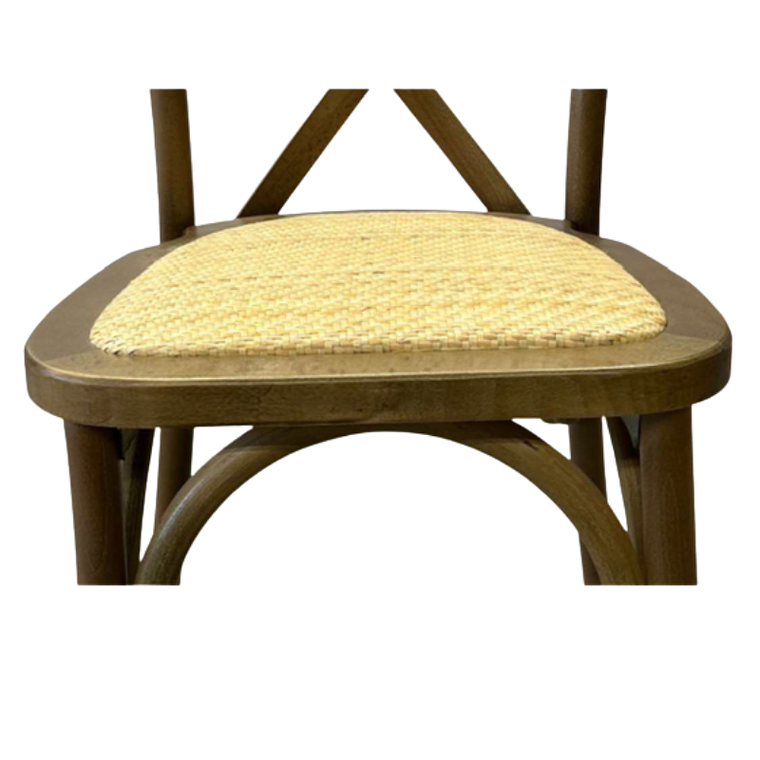 Silla Crossback Danubio madera rattan walnut 2