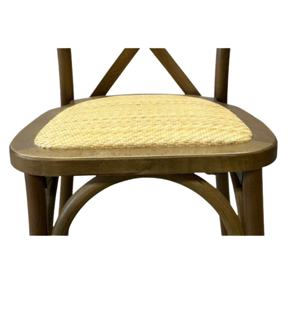 Pack 6 Sillas Crossback Danubio madera rattan walnut