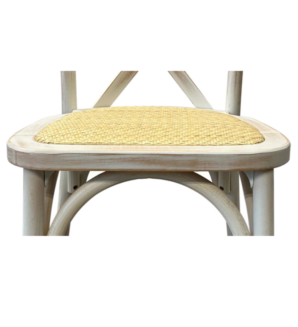 Silla Crossback Danubio madera rattan antique