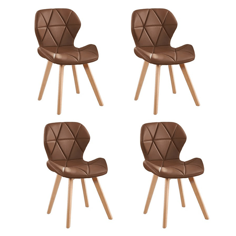 Comedor Nantes rectangular vidrio 130x80 cm con 6 Sillas Mariposas Rubik Wood 9