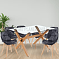 Comedor Nantes rectangular vidrio 130x80 cm con 6 Sillas Mariposas Rubik Wood - Miniatura 3
