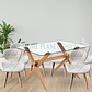 Comedor Nantes rectangular vidrio 130x80 cm con 6 Sillas Mariposas Rubik Wood - Miniatura 7