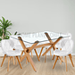 Comedor Nantes rectangular vidrio 130x80 cm con 6 Sillas Mariposas Rubik Wood - Miniatura 1
