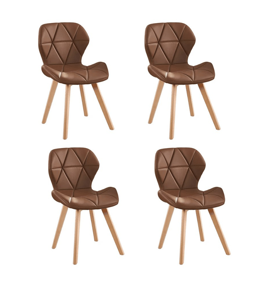 Comedor Nantes rectangular vidrio 120x80 cm con 6 Sillas Mariposas Rubik Wood