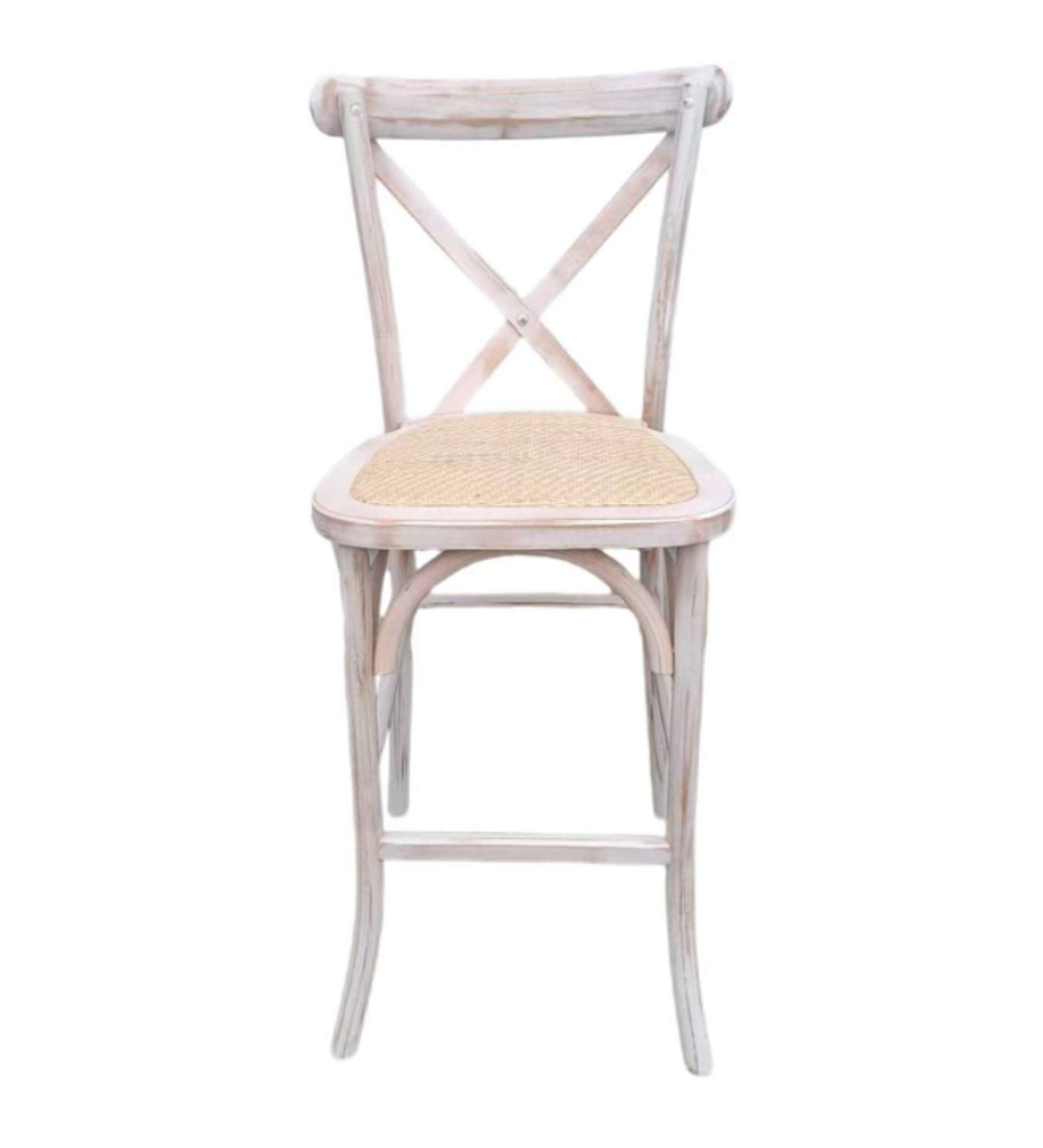 Taburete Piso Bar Crossback Danubio Madera Antique 66 cm