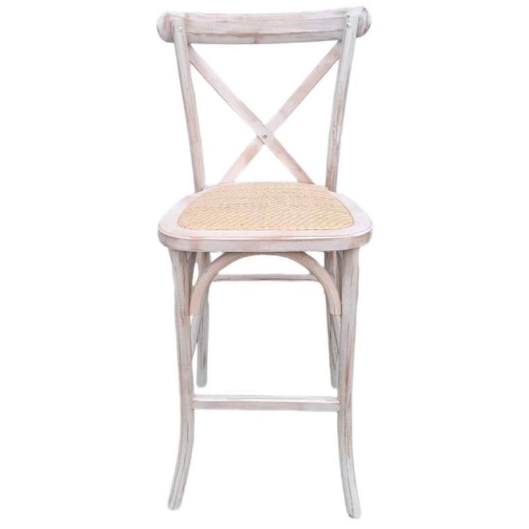 Taburete Piso Bar Crossback Danubio Madera Antique 66 cm 1