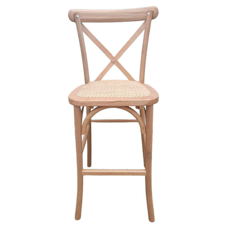 Pack 4 Taburetes Pisos Bar Crossback Danubio Madera Natural 66 cm 2