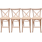 Pack 4 Taburetes Pisos Bar Crossback Danubio Madera Natural 66 cm - Miniatura 1