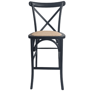 Pack 4 Taburetes Pisos Bar Crossback Danubio Madera Negros 66 cm