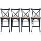 Pack 4 Taburetes Pisos Bar Crossback Danubio Madera Negros 66 cm - Miniatura 1