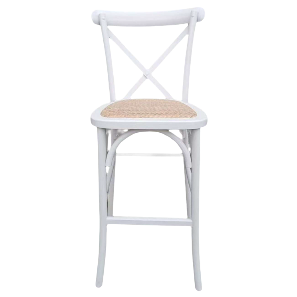 Pack 4 Taburetes Pisos Bar Crossback Danubio Madera Blancos 66 cm 2