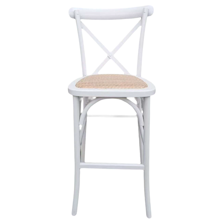Pack 4 Taburetes Pisos Bar Crossback Danubio Madera Blancos 66 cm 2