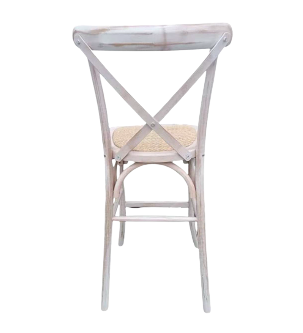 Pack 4 Taburetes Pisos Bar Crossback Danubio Madera Antique 66 cm