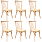 Pack 6 Sillas Alpes Madera Rattan - Miniatura 1
