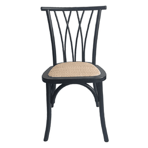 Pack 4 Sillas Alpes Madera Rattan Negras