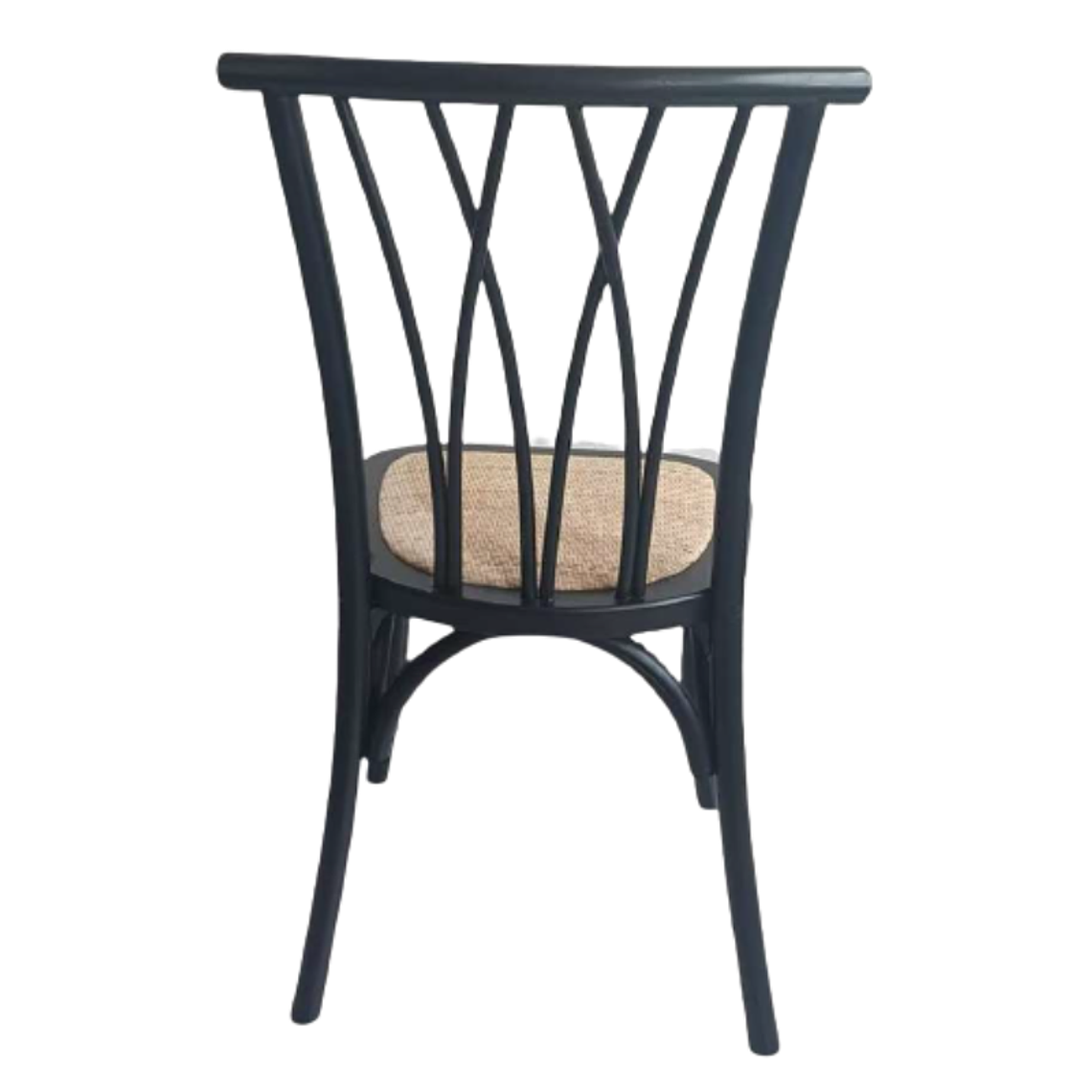 Pack 4 Sillas Alpes Madera Rattan Negras 4