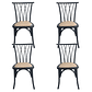 Pack 4 Sillas Alpes Madera Rattan Negras - Miniatura 1