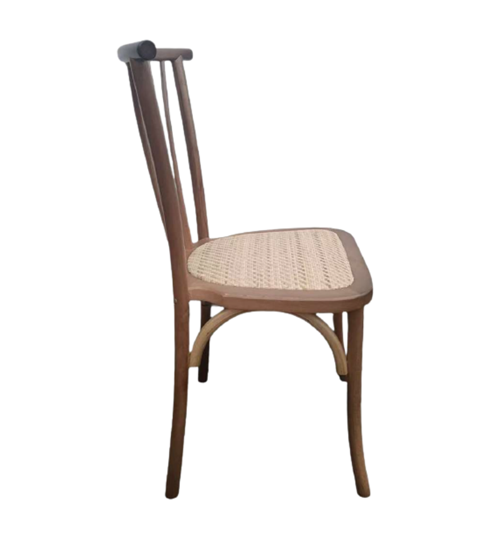 Pack 4 Sillas Alpes Madera Rattan Walnut