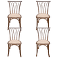 Pack 4 Sillas Alpes Madera Rattan Walnut - Miniatura 1