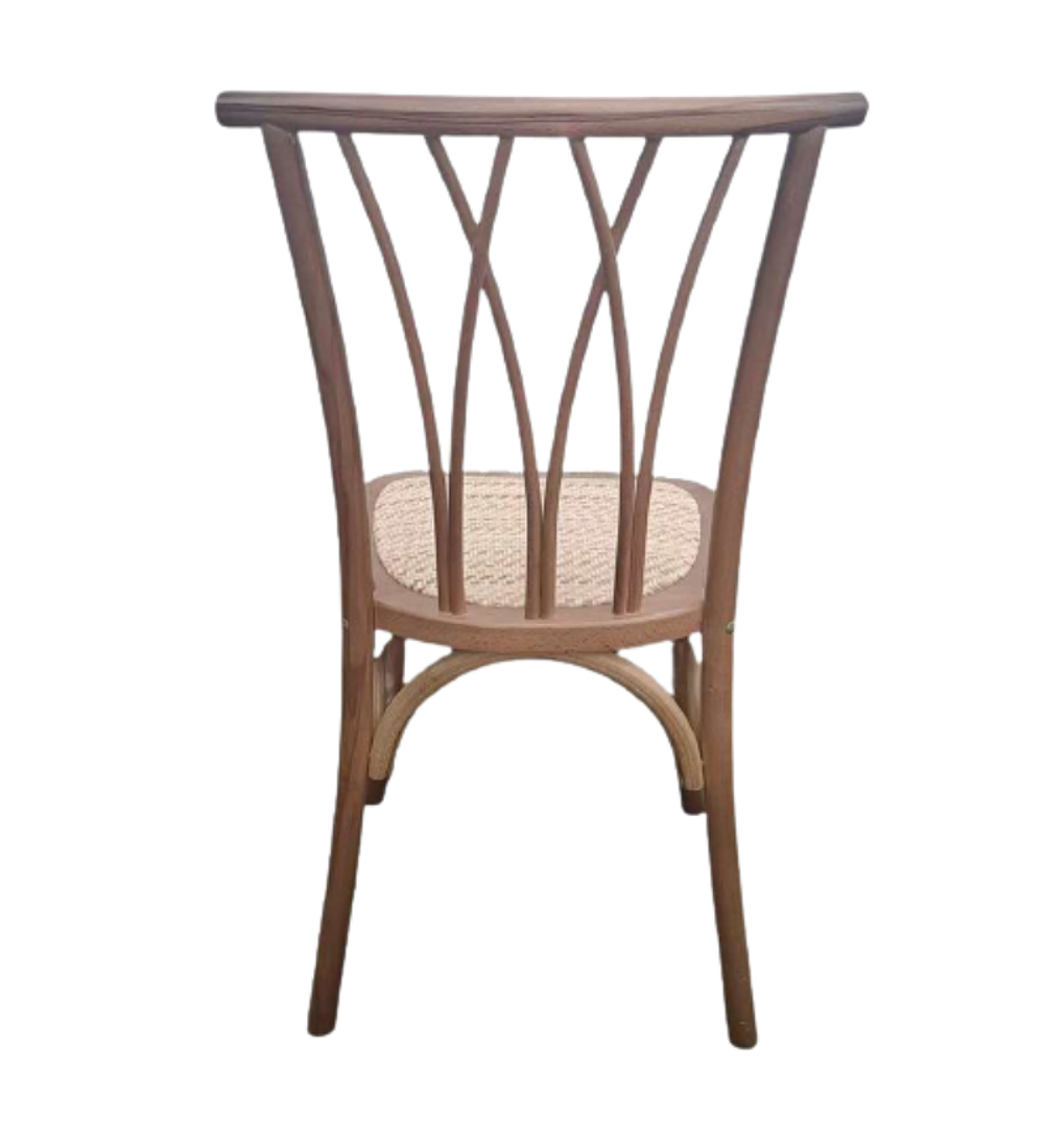 Pack 6 Sillas Alpes Madera Rattan Walnut