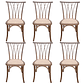 Pack 6 Sillas Alpes Madera Rattan Walnut - Miniatura 1