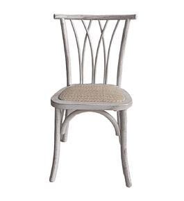 Silla Alpes Madera Rattan Antique